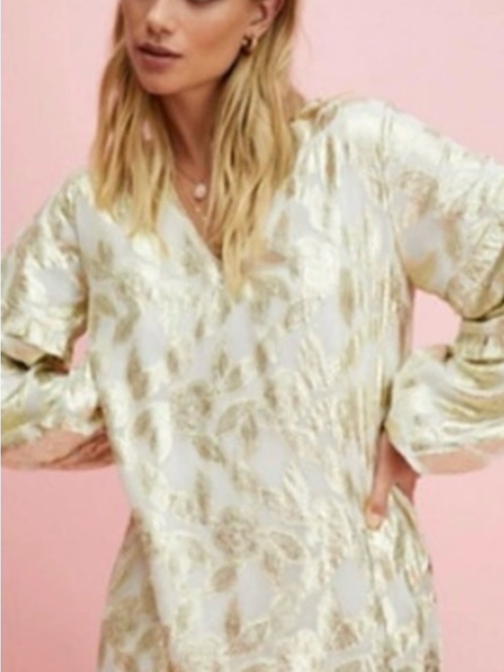 Gold and Cream Shift Dress